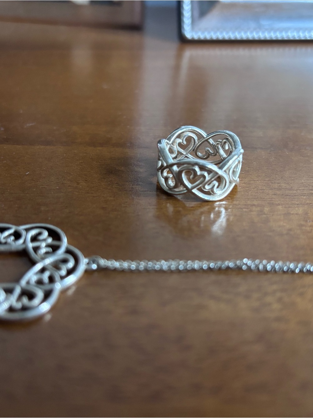 Tiffany & Co. Silver Heart Ring and necklace set Paloma Picasso loving hearts
